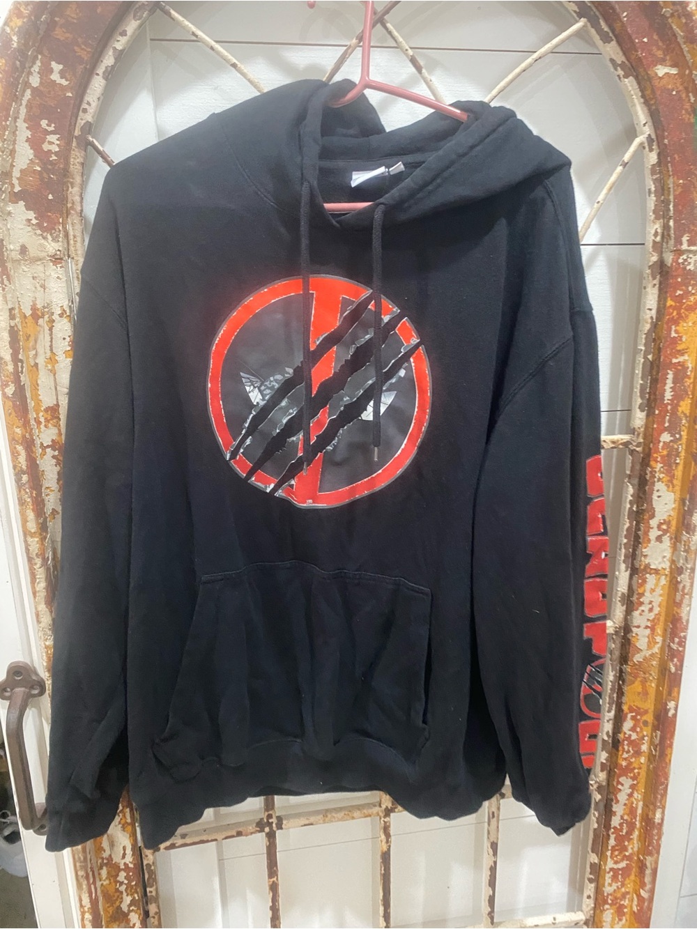 Marvel Black Hoodie with Red Graphic Logo XL